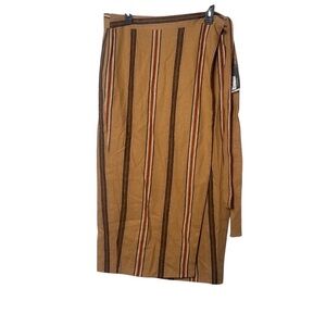 Worthington Brown and Tan Striped Pencil Skirt